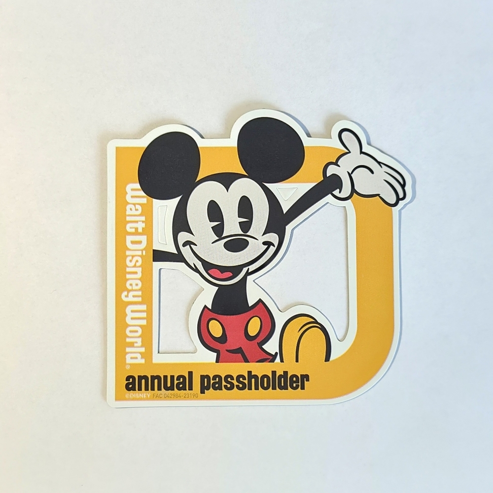 Mickey Mouse Yellow Disney World Annual Passholder Magnet